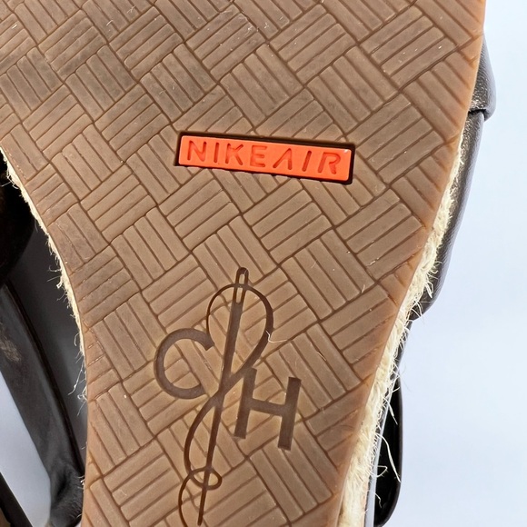 Cole Haan Wedge Sandals Metallic Bronze Leather Cork 7B Comfortable Shoes - Picture 6 of 16